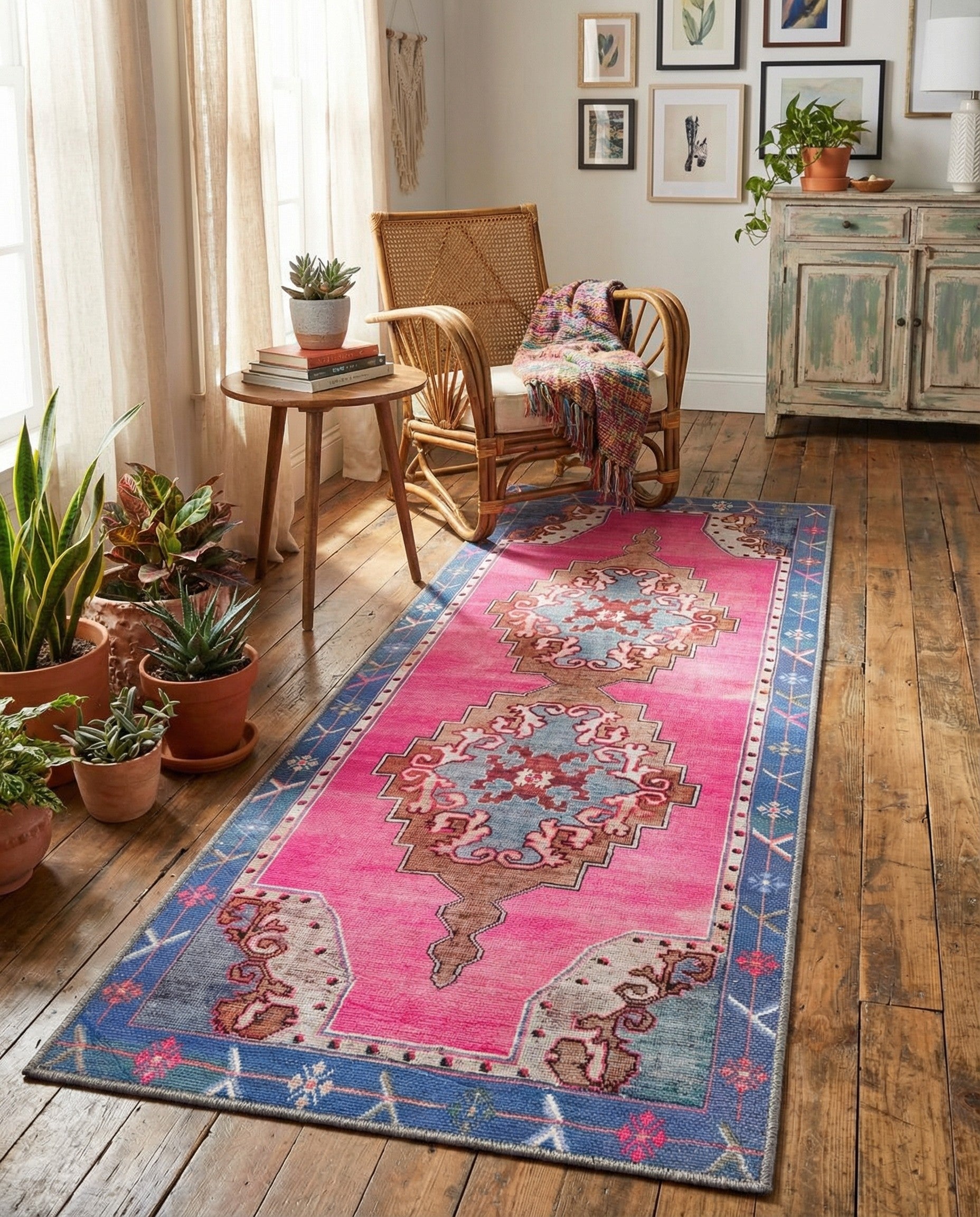 2' x 5' 3 Washable Timeless Runner Rug