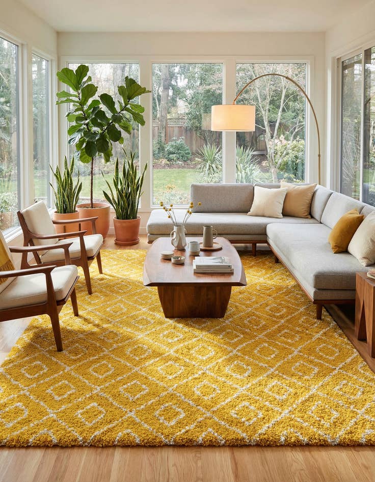 Detail image of 10' x 13' Lattice Shag Rug