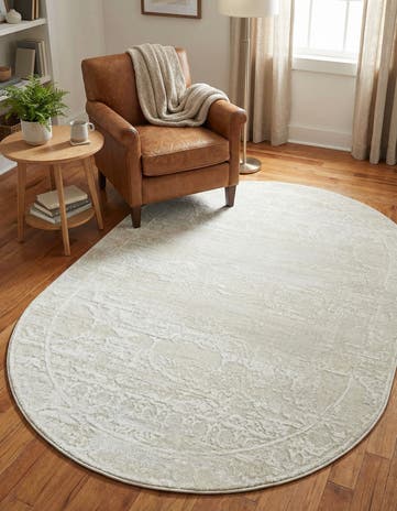 Ivory Finsbury Oval Rug