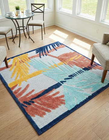 5' 3 x 5' 3 Easy-Clean Belize Indoor / Outdoor Square Rug