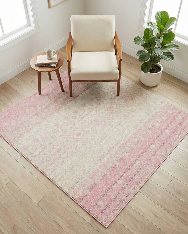 Detail image of 5' 3 x 5' 3 Moroccan Trellis Square Rug