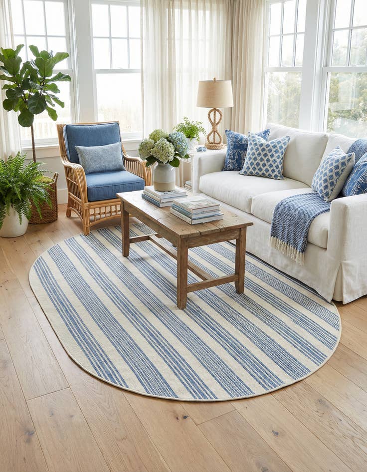 Detail image of 7' 10 x 10'  Washable Jill Zarin Anguilla Indoor / Outdoor Oval Rug