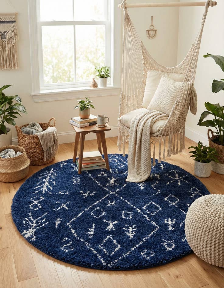 Detail image of 5' x 5' Marrakesh Shag Round Rug