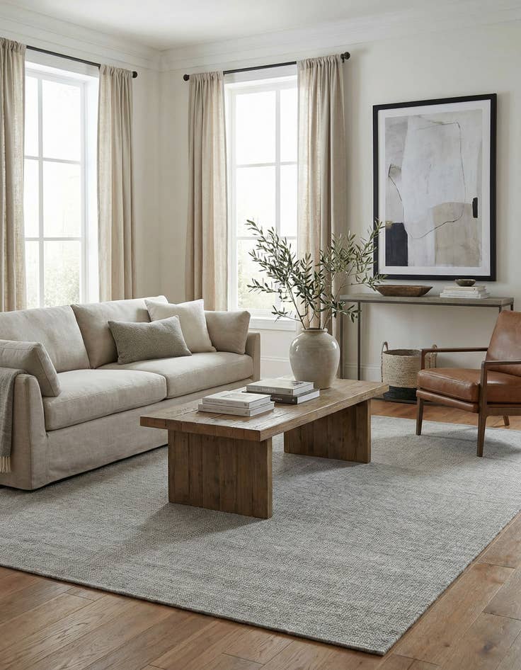 Detail image of 5' 1 x 8'  Hand Woven Jill Zarin English Manor Farmhouse Wool Rug