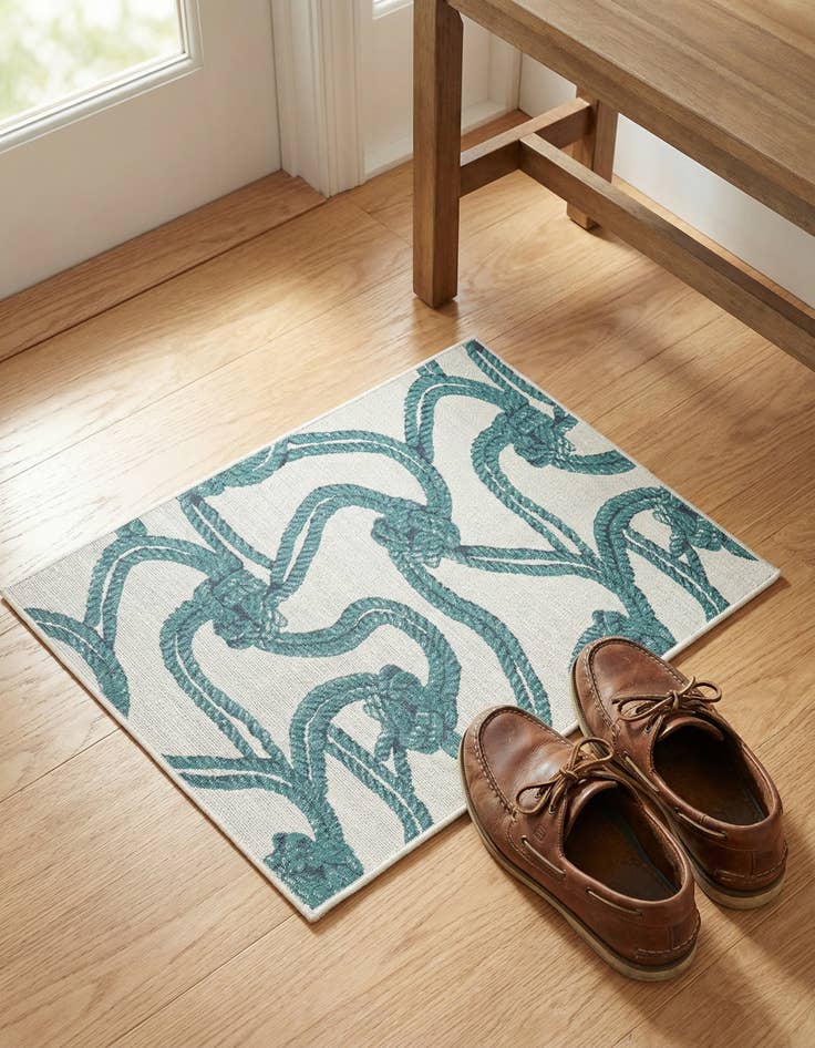 Detail image of 1' 3 x 1' 3 Washable Coastal Indoor / Outdoor Sample Rug