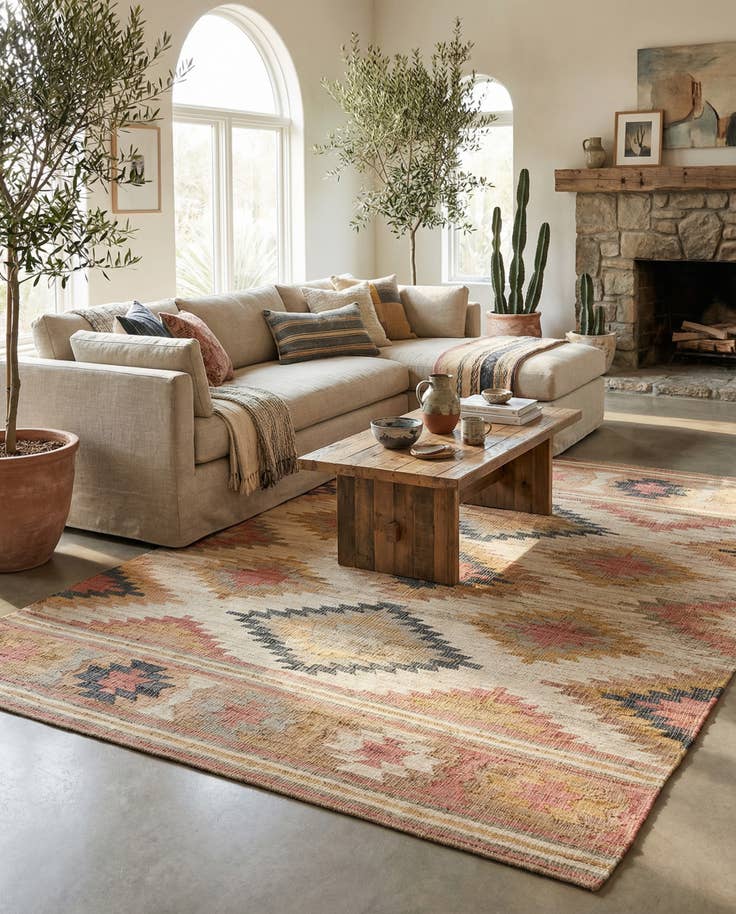 Detail image of 10' x 14' 1 Hand Woven Kilim Jute Rug