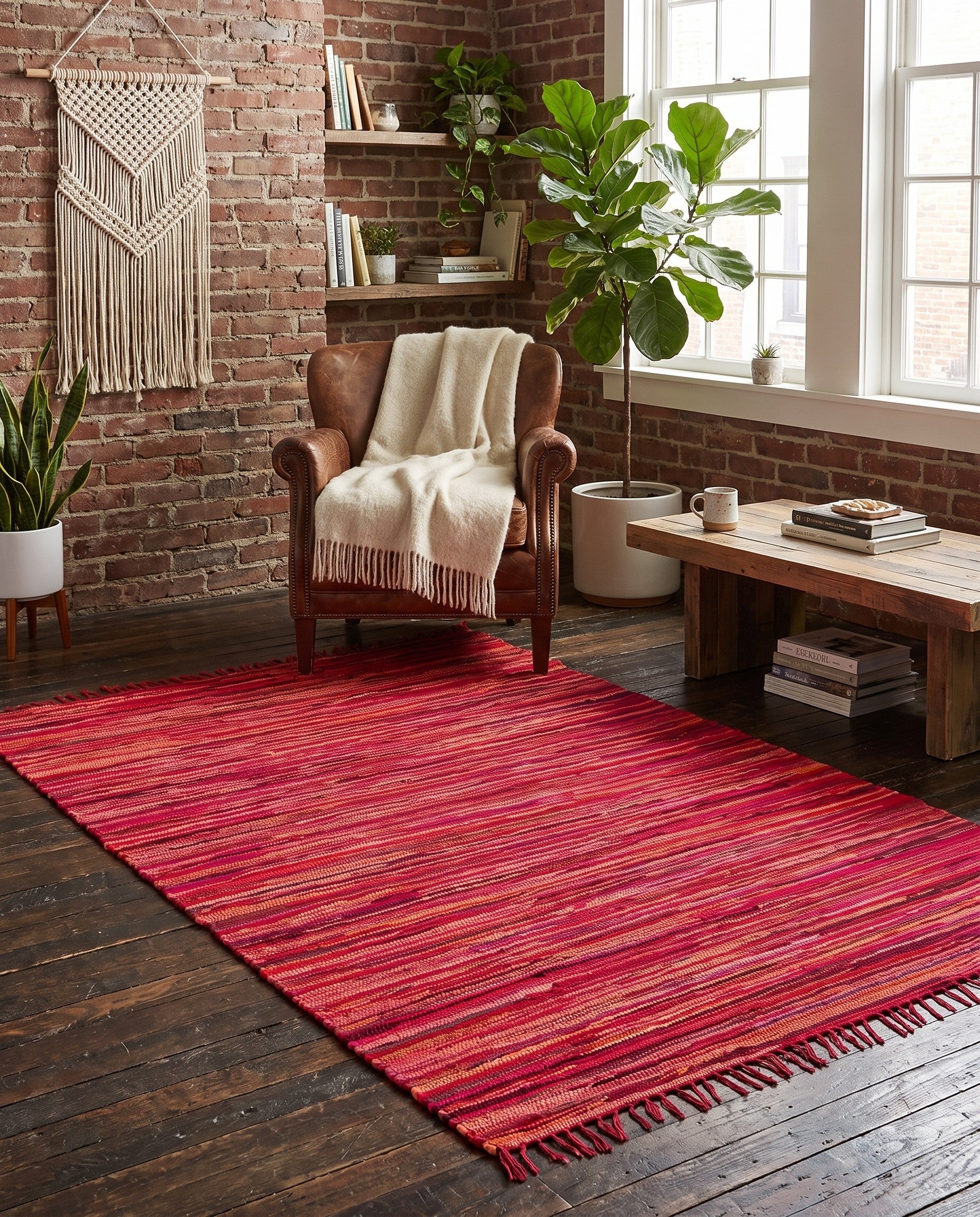 5' x 8' Hand Woven Chindi Cotton Rug