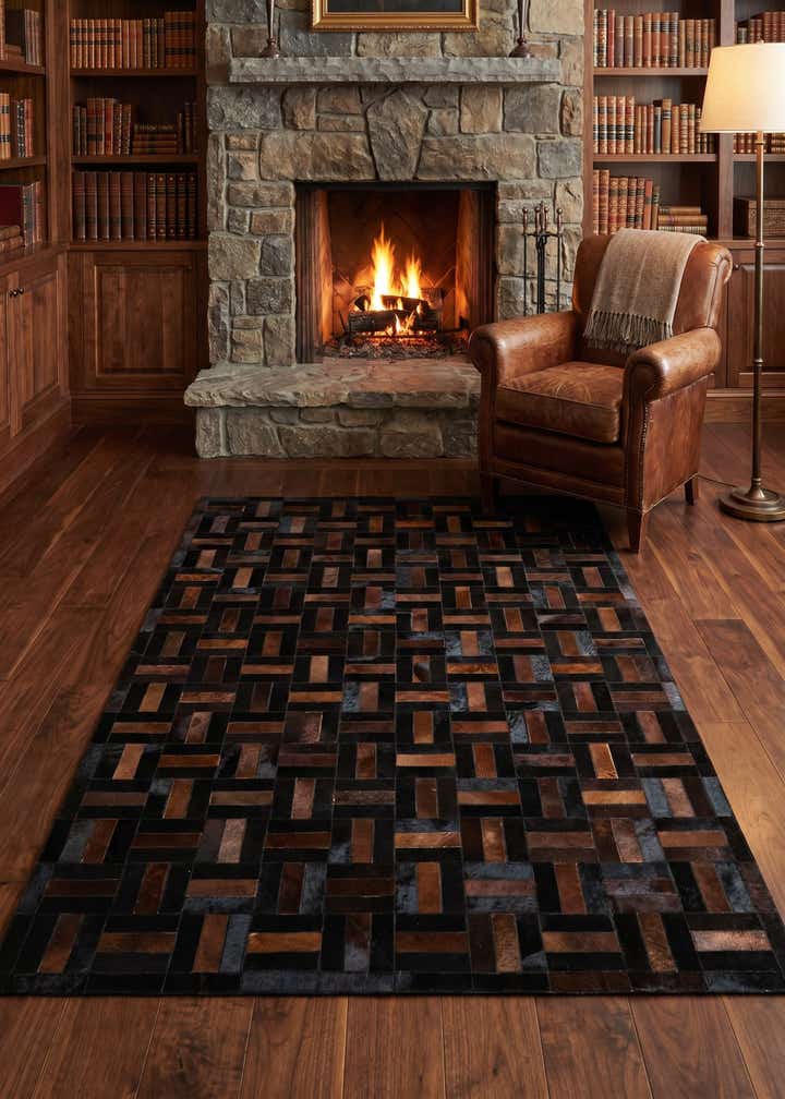 5' 3 x 8' 2 Cowhide - Patchwork Rug