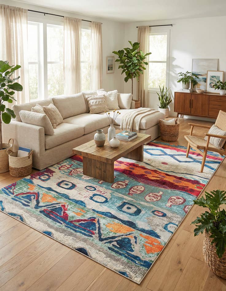 Detail image of 9' 10 x 14' Washable Vivid Rug