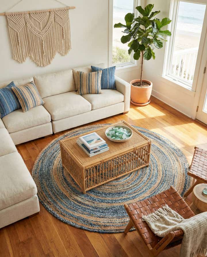 8' x 8' Handmade Braided Chindi Round Rug