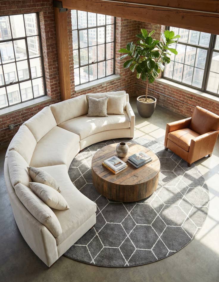 Detail image of 12' x 12' Trellis Frieze Round Rug