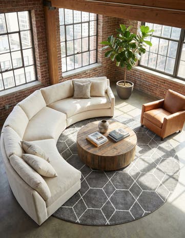 12' x 12' Lattice Frieze Round Rug