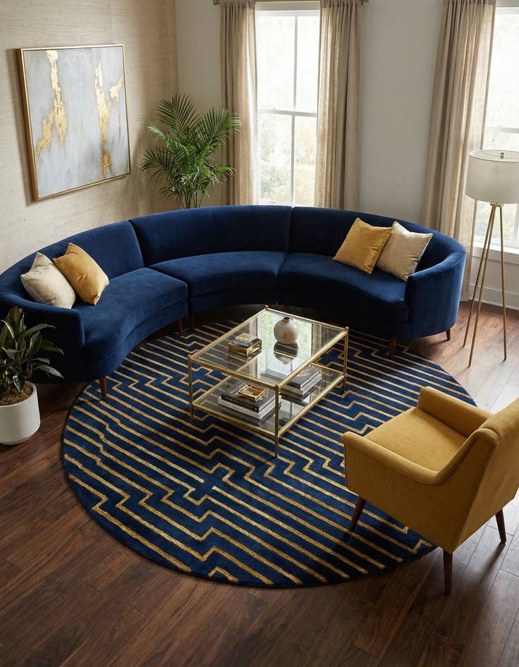 Detail image of 7' 10 x 7' 10 Vogue Geo Round Rug