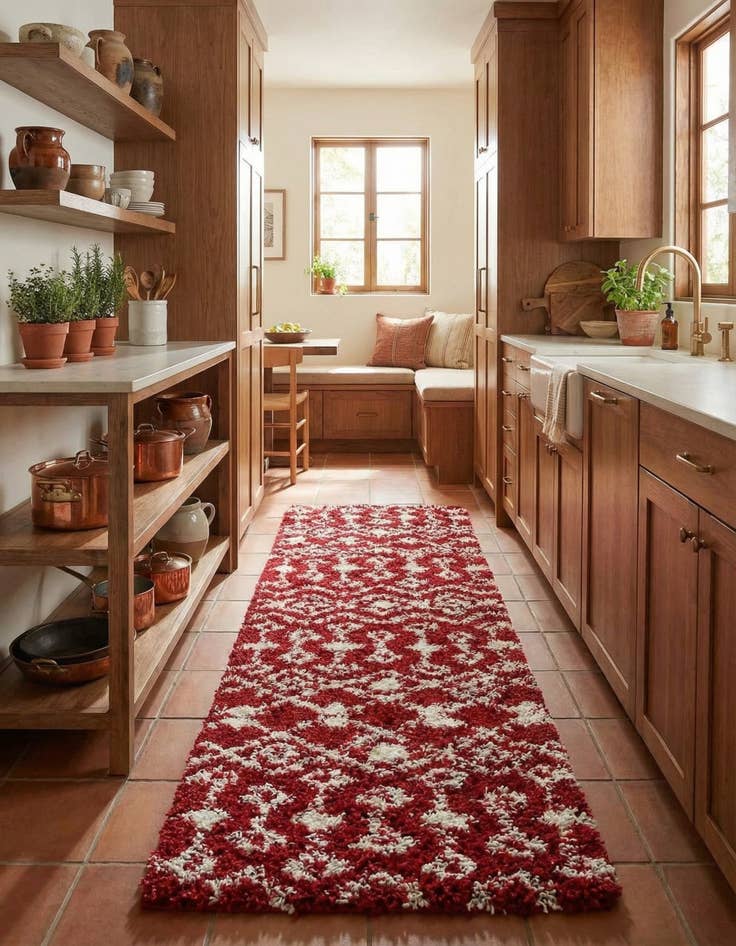 Detail image of 2' x 8' Moroccan Trellis Shag Runner Rug