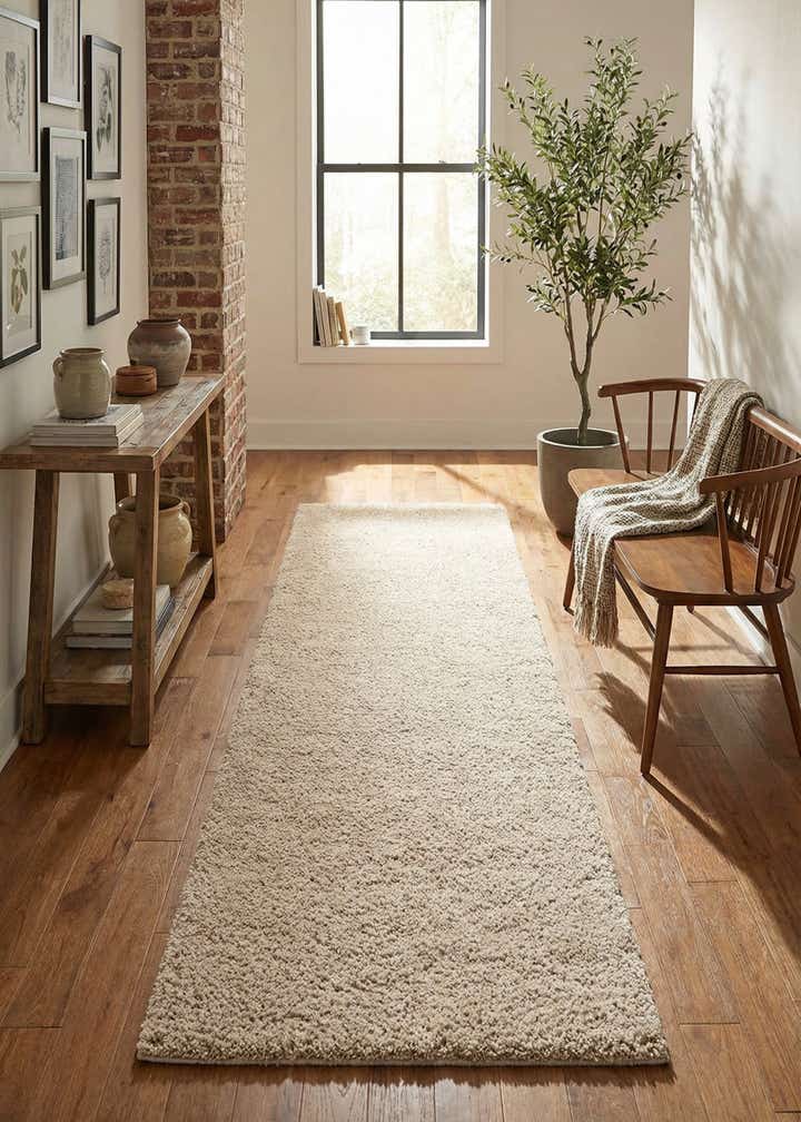 2' 7 x 12' Soft Solid Shag Runner Rug