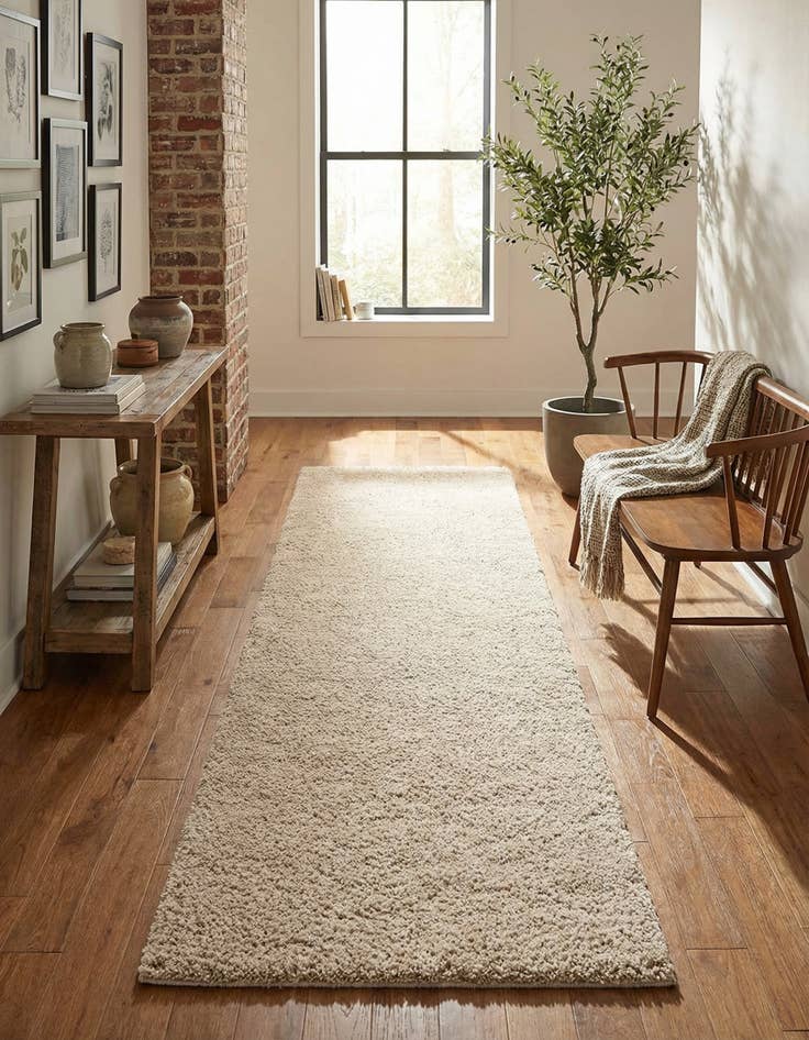 Detail image of 2' 7 x 12' Soft Solid Shag Runner Rug