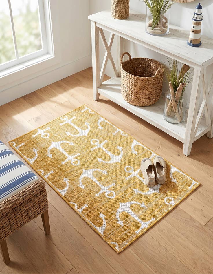 Detail image of 2' x 3' Easy-Clean Coastal Indoor / Outdoor Rug