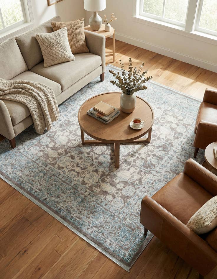 Detail image of 8' x 8' New Vintage Square Rug