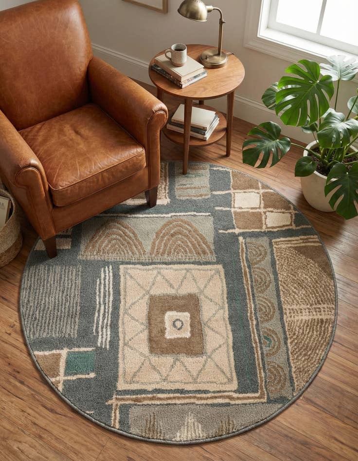Detail image of 4' x 4' Safari Round Rug
