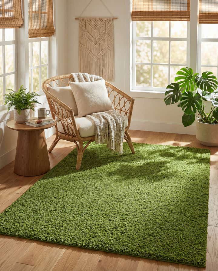 5' 3 x 7' Solid Shag Rug