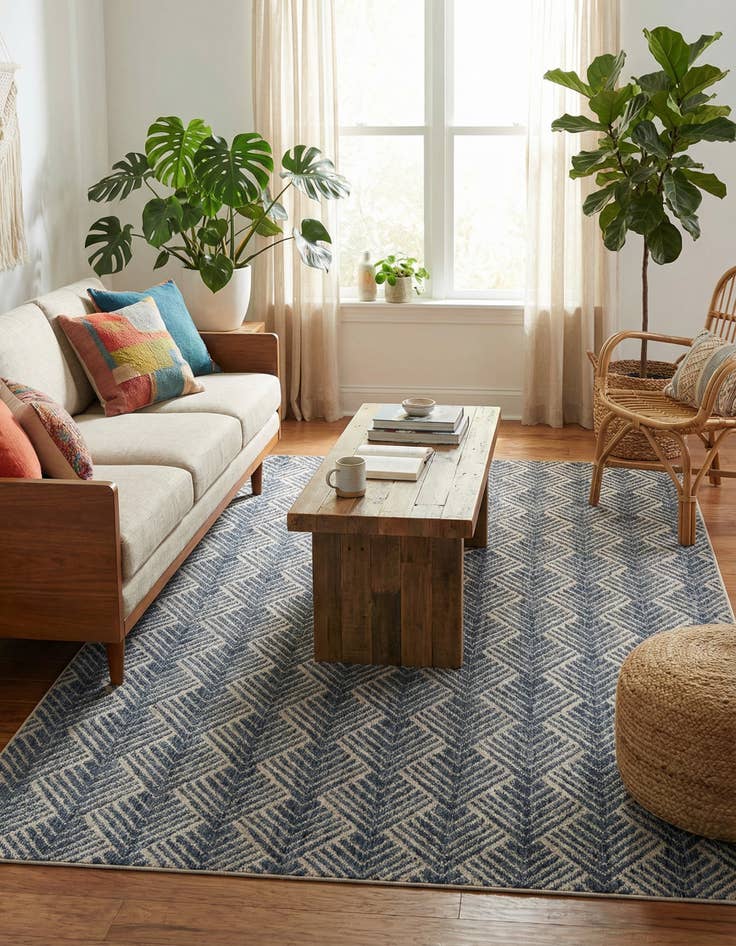 Detail image of 5' 3 x 7' Eco Trellis Rug