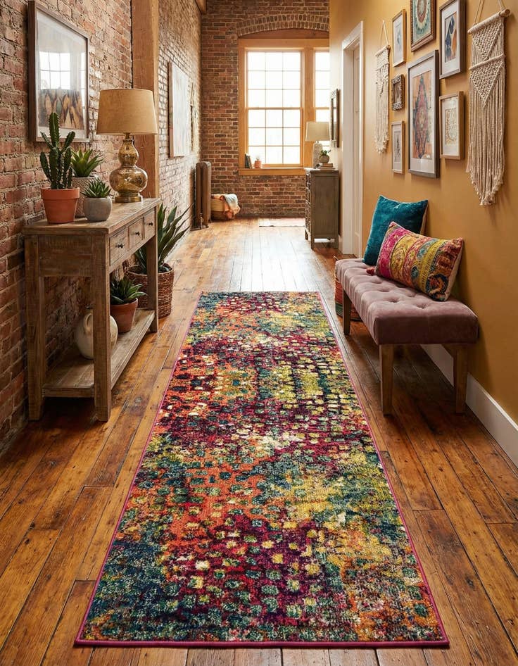 Detail image of 2' 7 x 8'  Washable Barcelona Runner Rug