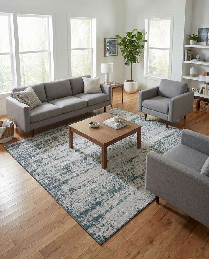 8' x 8' Easy-Clean Modern Indoor / Outdoor Square Rug
