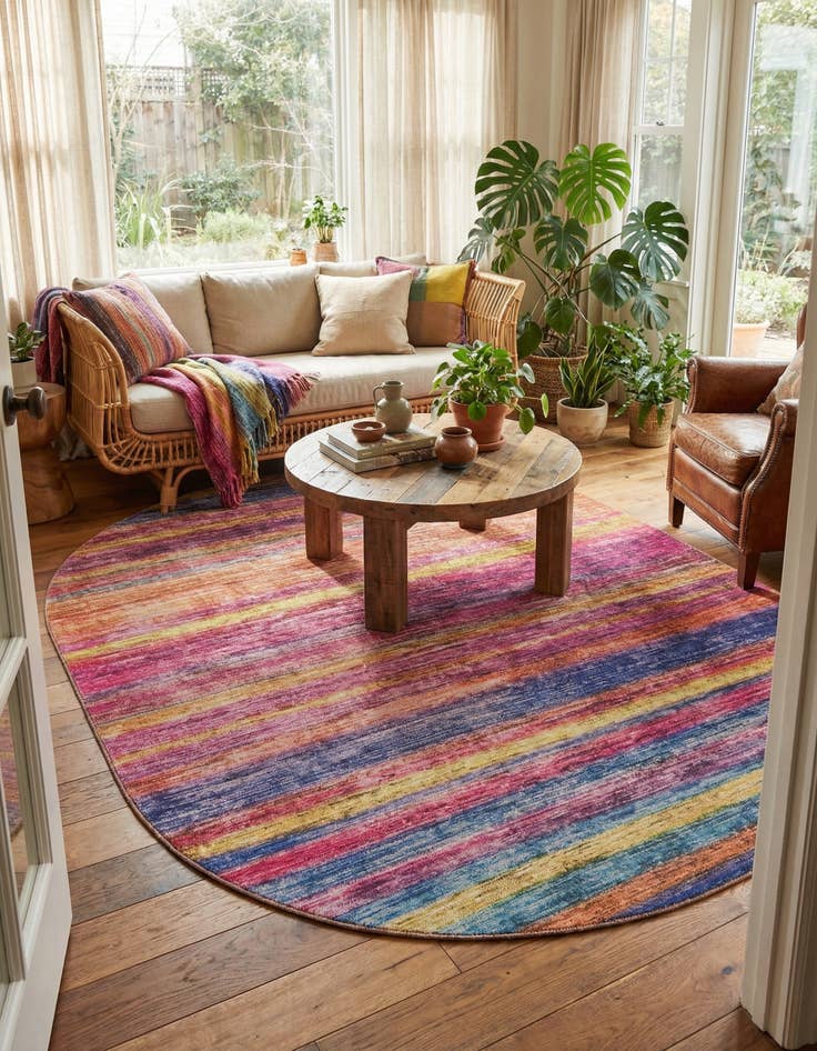 Detail image of 7' 6 x 10' 6 Asha Oval Rug