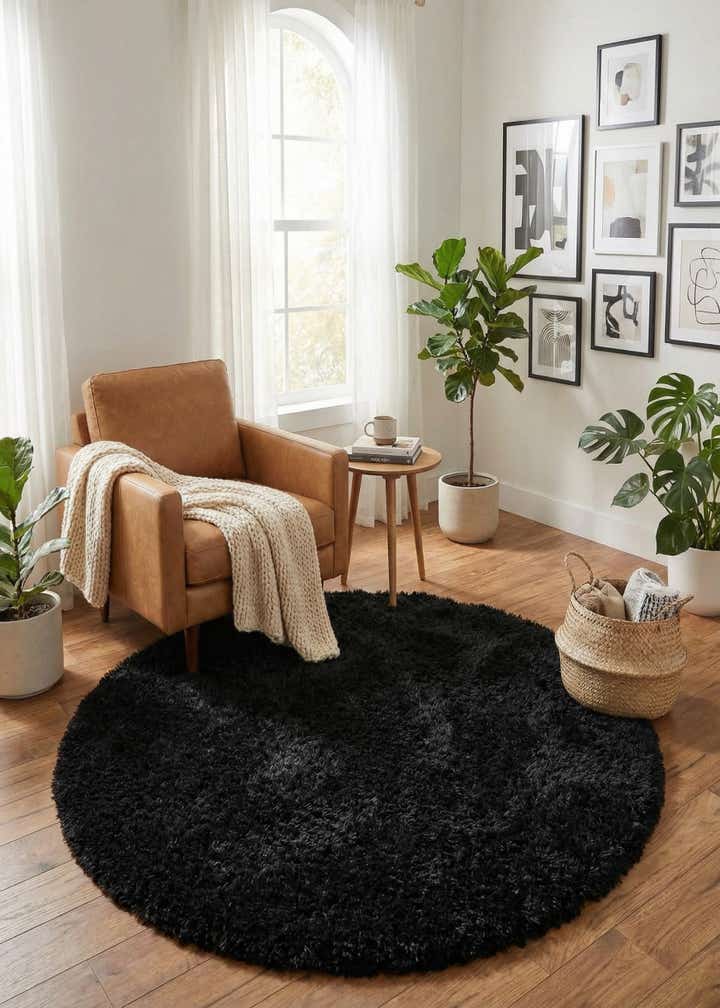 6' x 6' Infinity Shag Round Rug