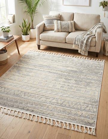 Sandy Beige Arlo Square Rug
