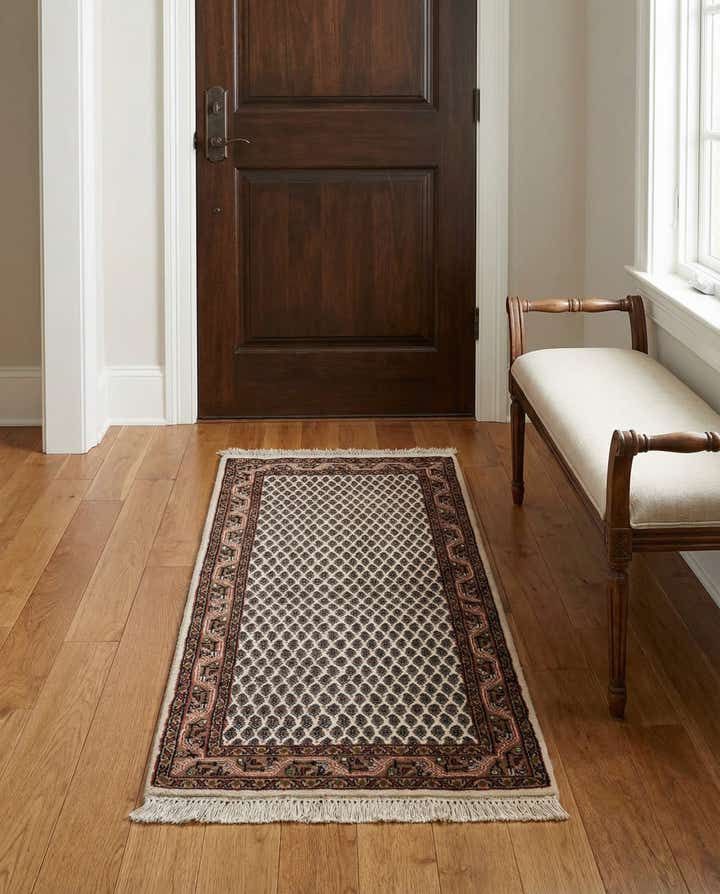 2' 4 x 4' 5 Hand Knotted Mir Wool Runner Rug