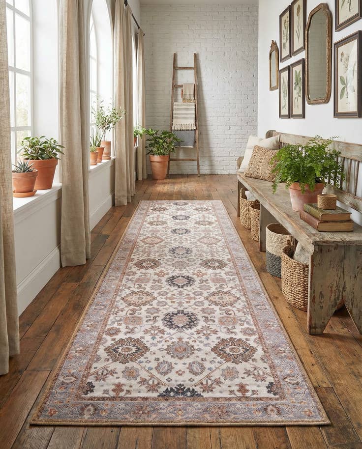 Detail image of 2' 7 x 10' Washable Timeless Runner Rug