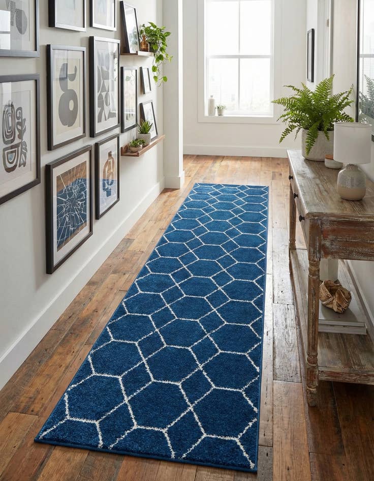 Detail image of 2' x 10' Lattice Frieze Runner Rug