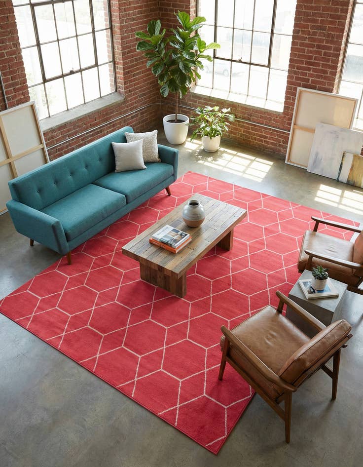 Detail image of  10' x 14' Lattice Frieze Rug