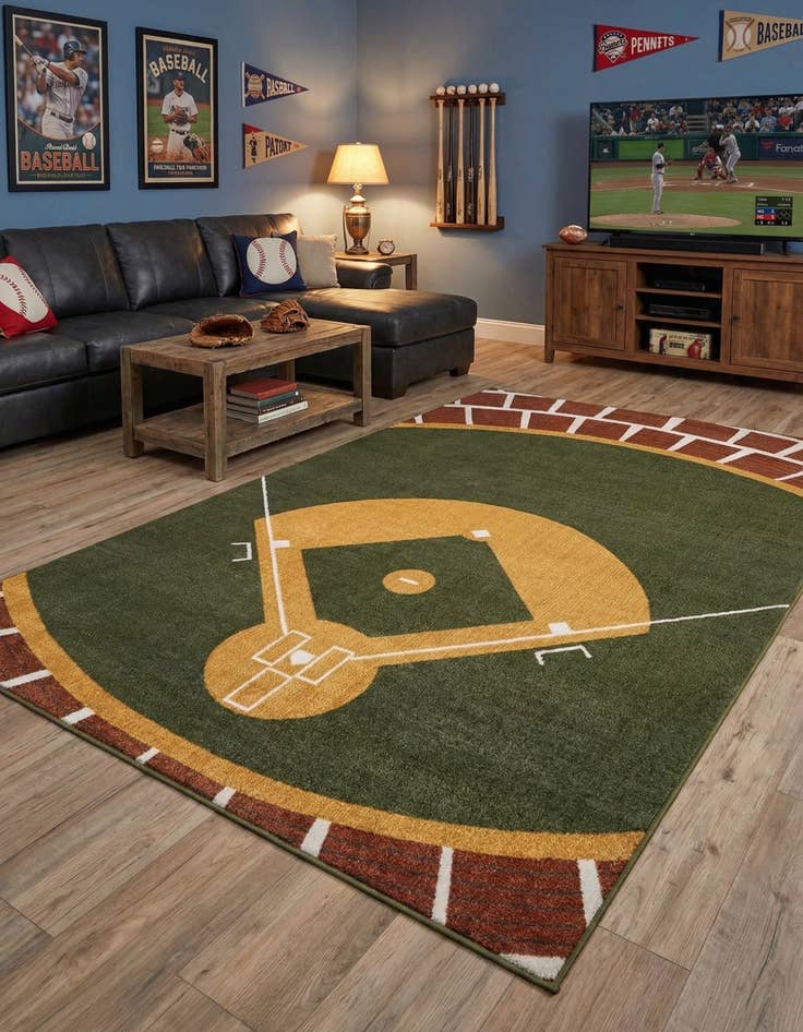 Detail image of 6' x 9' Sports Washable Rug