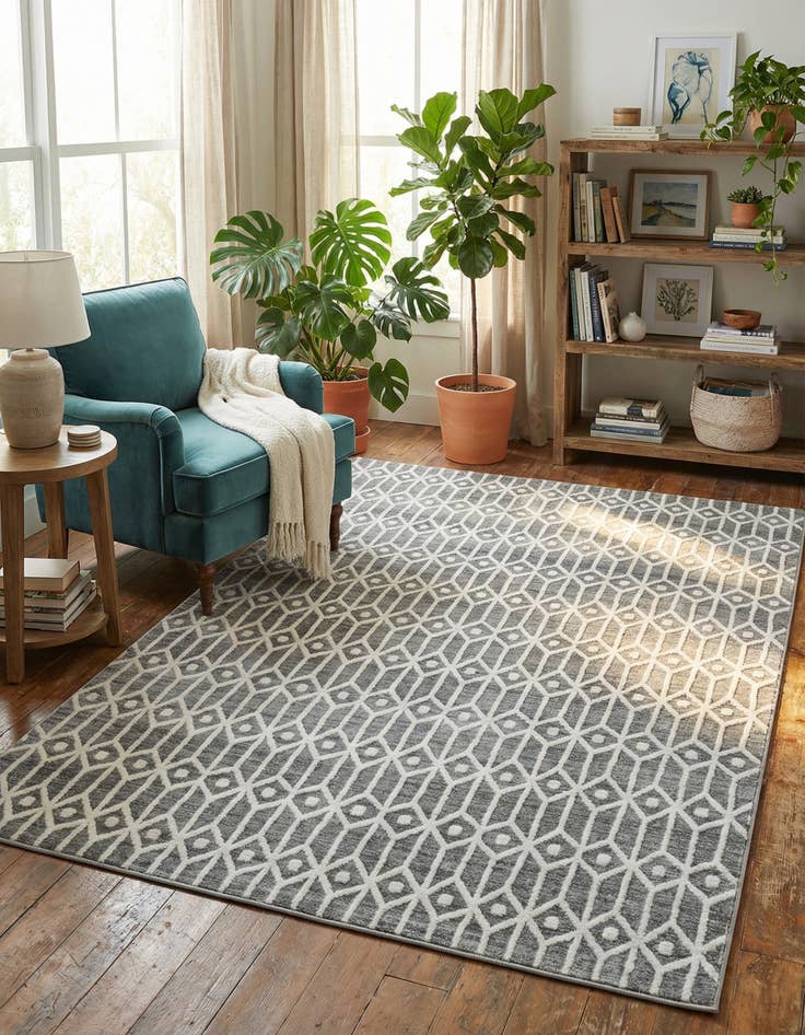 Detail image of 6' x 9' Lattice Trellis Rug