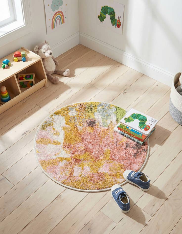 Detail image of 2' 2 x 2' 2 Abstract Whimsy Kids Round Rug