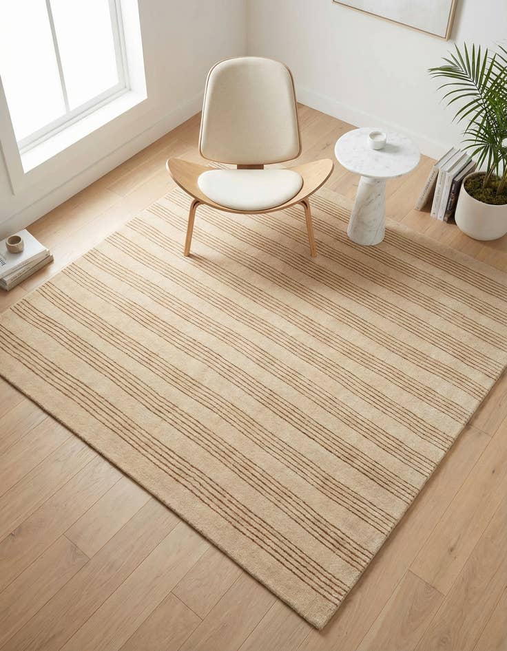 Detail image of 5' 1 x 5' 1 Jill Zarin Striped Wool Square Rug