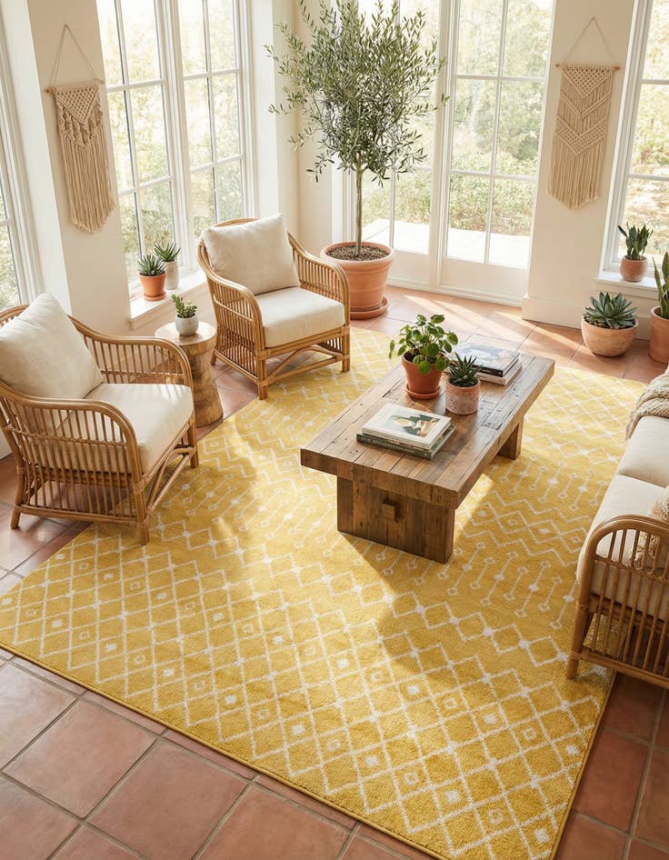 Detail image of 10' x 13' Moroccan Trellis Rug