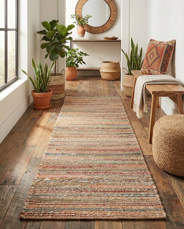Detail image of 2' x 6' 1 Hand Woven Chunky Jute Runner Rug