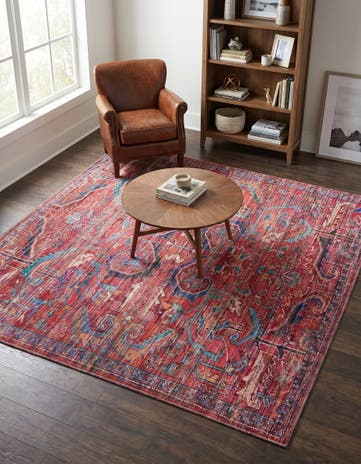 7' 3 x 7' 3 Washable Maahru Square Rug