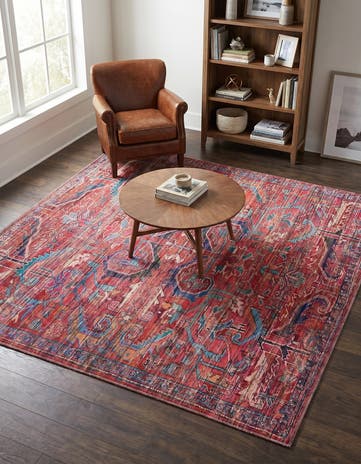7' 3 x 7' 3 Washable Maahru Square Rug