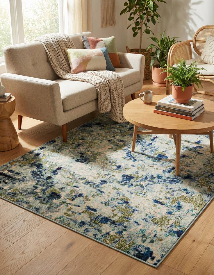 Detail image of 4' x 6'  Washable Spectrum Rug