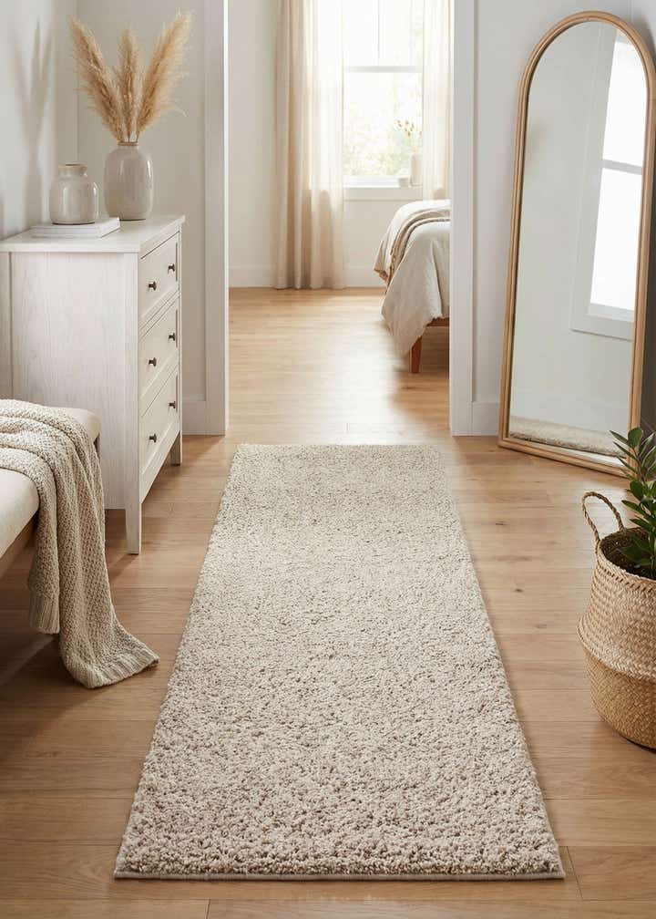 2' x 6' 1 Soft Solid Shag Runner Rug