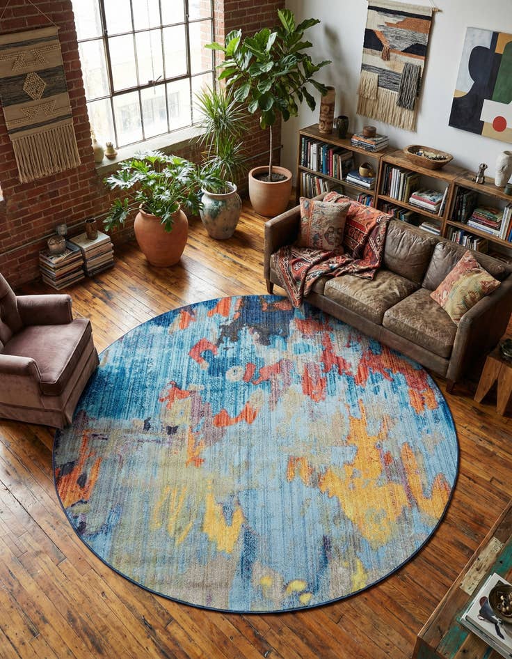 Detail image of Jill Zarin 8' x 8' Downtown Tribeca Round Rug
