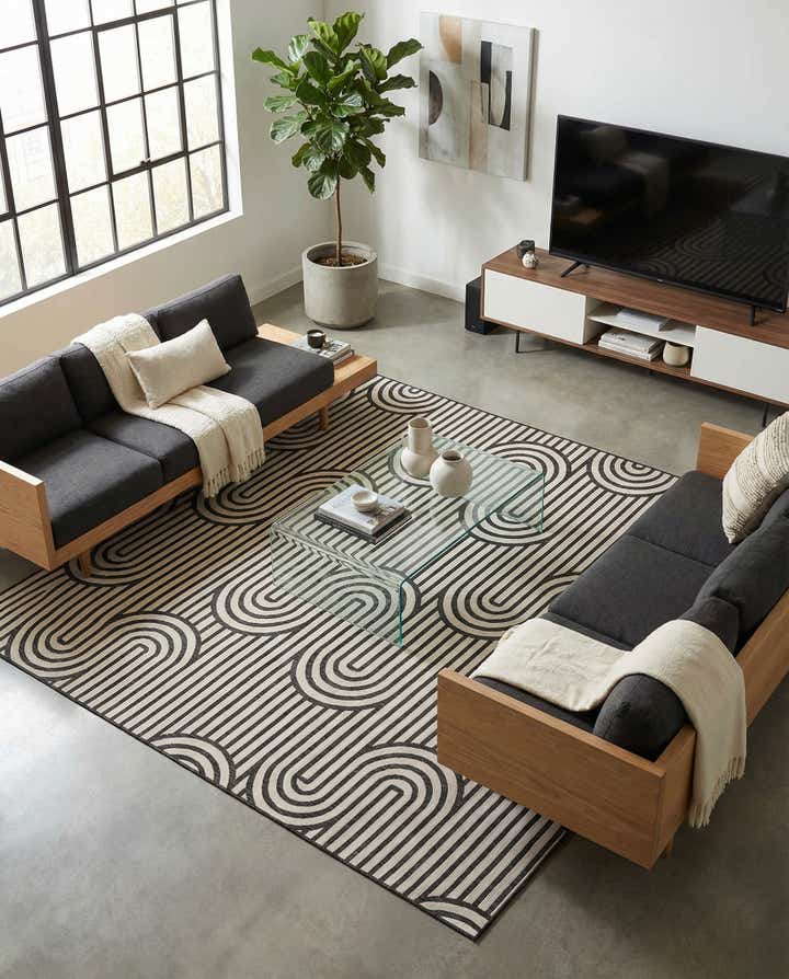 12' x 12' Easy-Clean Modern Indoor / Outdoor Square Rug