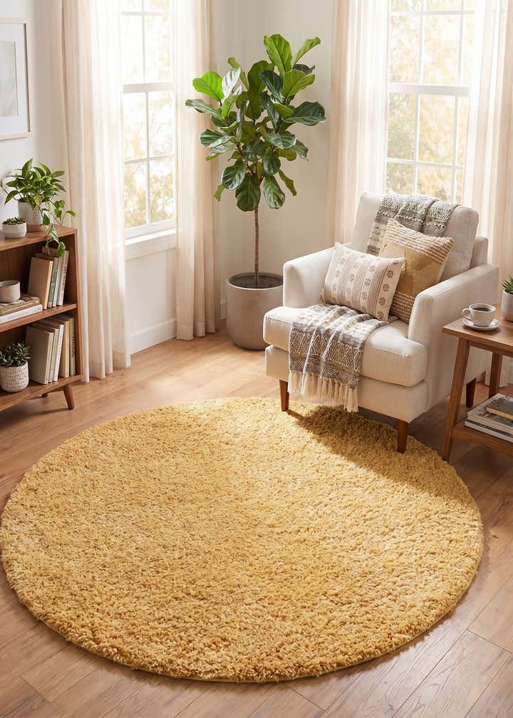 5' 3 x 5' 3 Zermatt Shag Round Rug