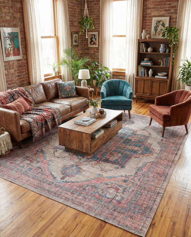 Detail image of 9' 2 x 12' Washable Nostalgia Rug