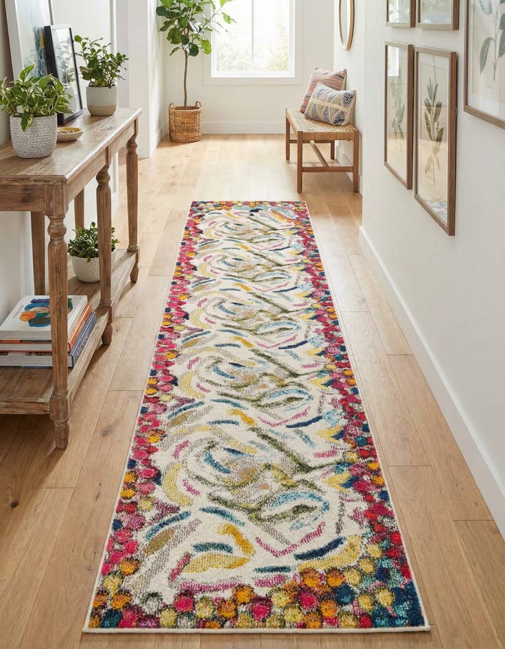 Detail image of 2' 7 x 12' Washable Vivid Runner Rug