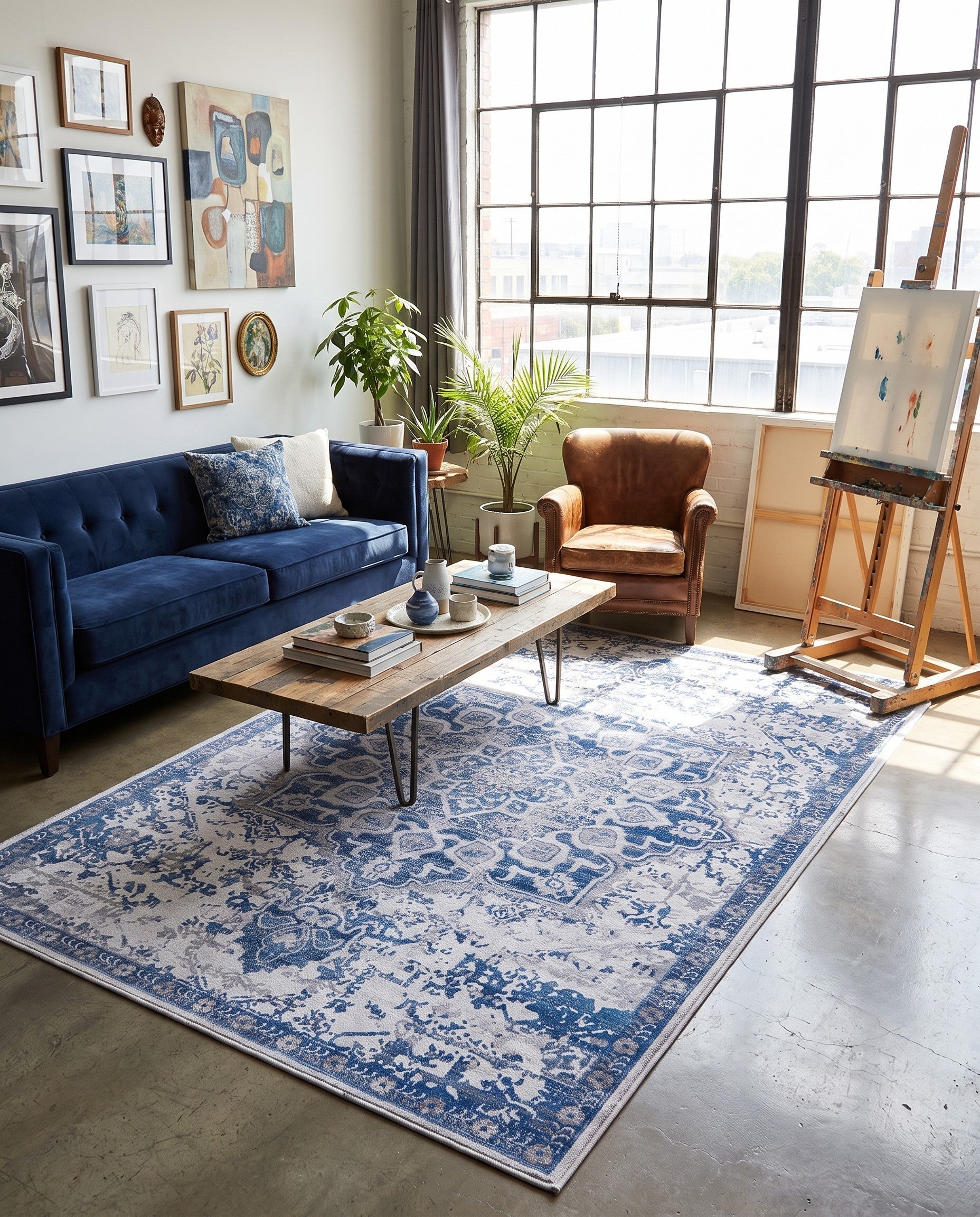 5' 3 x 8' Washable Francesca Rug
